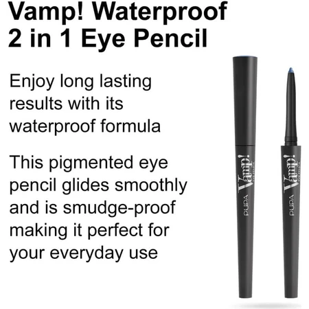 Pupa Vamp! Eye Pencil - 2-in-1 Waterproof Eye Pencil No. 403 Eccentric Blue
