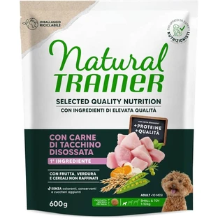 Natural Trainer Selected Quality Adult Mini Turkey - Aliment complet pour chiens adultes de petite taille, 600 g
