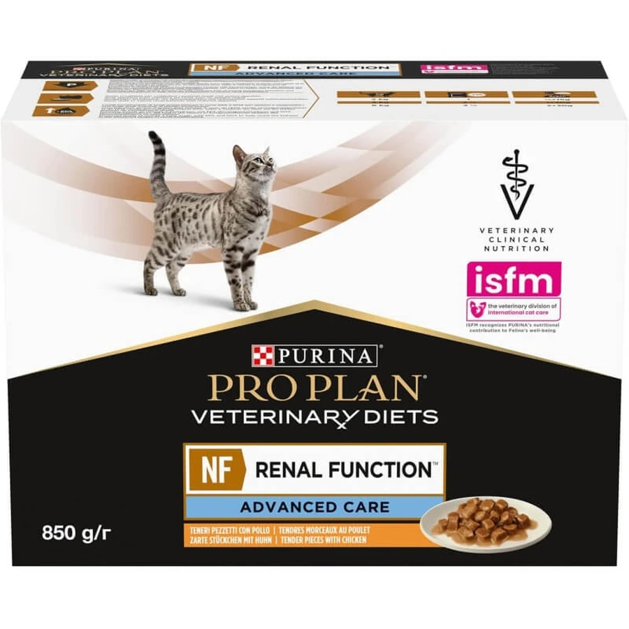 Purina Pro Plan Diet NF cu pui – hrană umedă dietetică pentru pisici cu insuficiență renală, 850 g