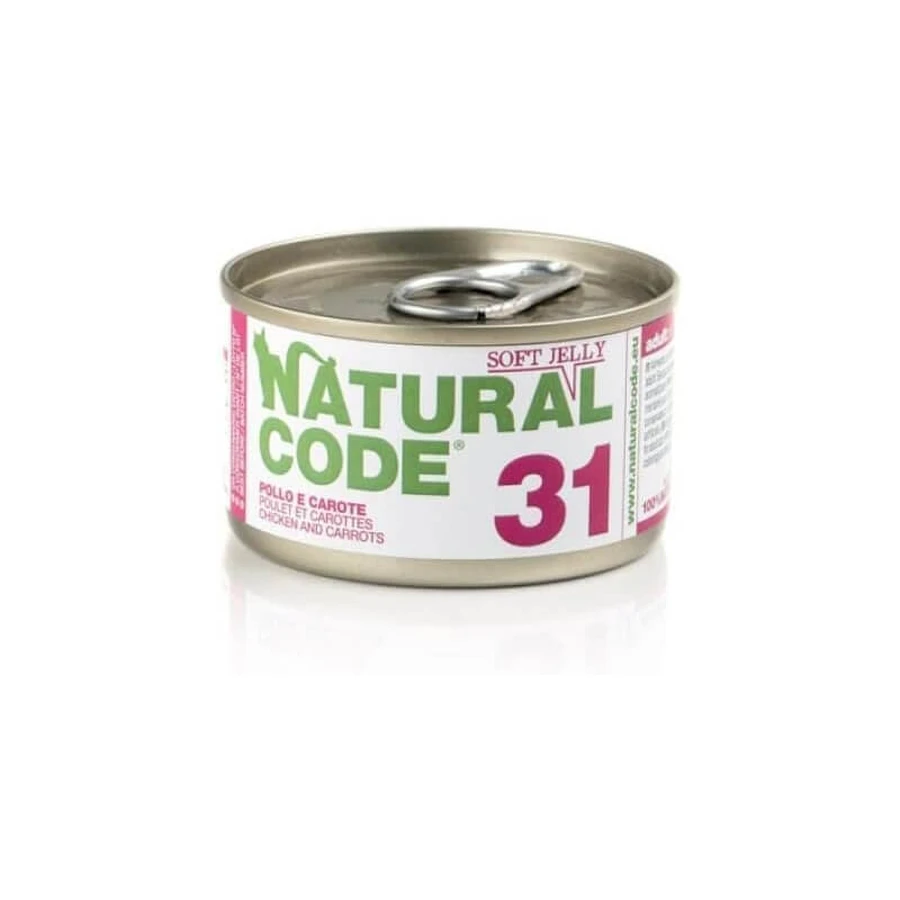Natural Code 31 Huhn und Möhren – Alleinfuttermittel für ausgewachsene Katzen, 85 g