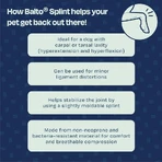 Balto Splint – Starre orthopädische Schiene für die Hand- und Fußwurzelgelenke von Hunden, Größe M