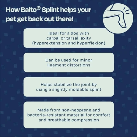 Balto Splint – Starre orthopädische Schiene für die Hand- und Fußwurzelgelenke von Hunden, Größe M