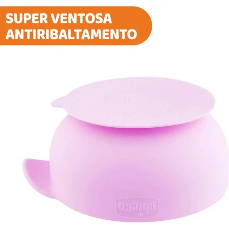 Chicco Easy Bowl – Rosa Silikonschale mit Saugnapf