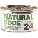 Natural Code 24 ton, carne de vită și legume – hrană completă pentru pisici adulte, 85 g