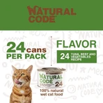 Natural Code 24 ton, carne de vită și legume – hrană completă pentru pisici adulte, 85 g