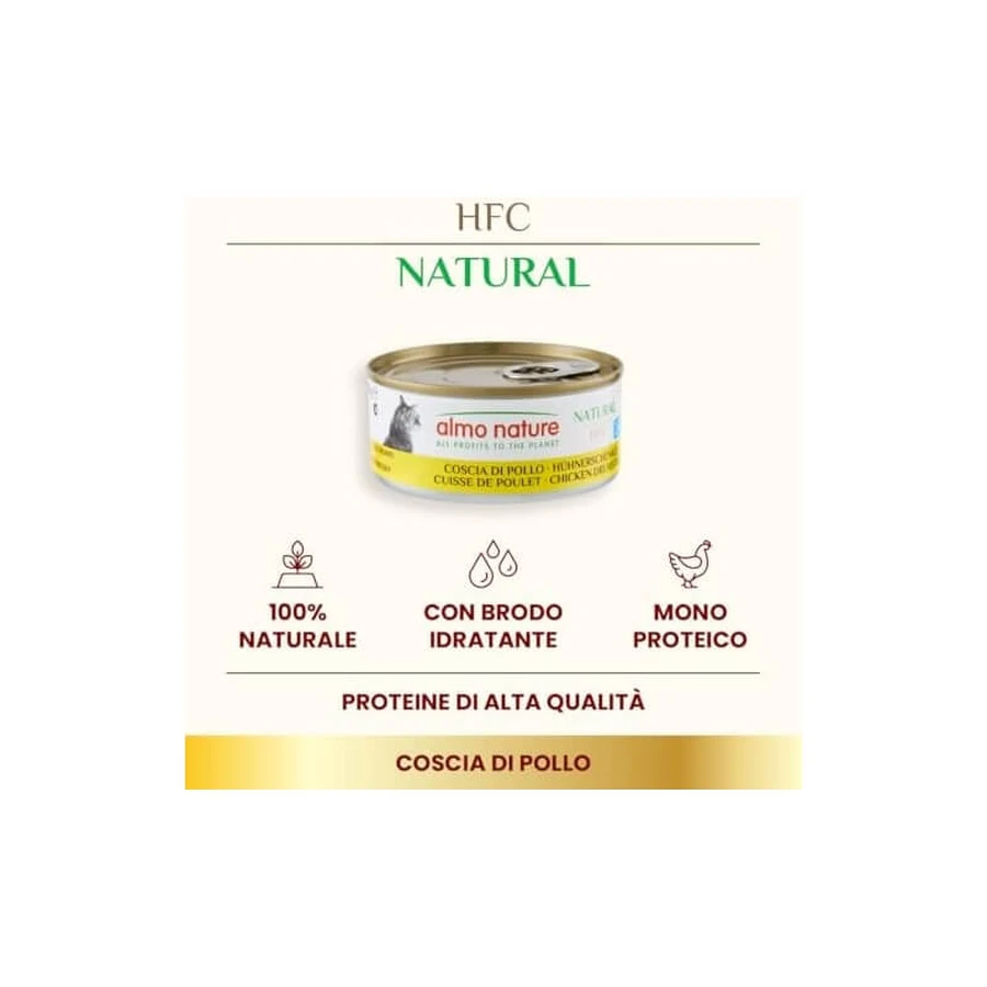 Almo Nature HFC Natuurlijke kippendij – Compleet natvoer voor volwassen katten, 150 g