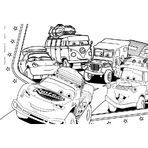 Lisciani Disney Cars - 24-piece double-sided maxi floor coloring puzzle