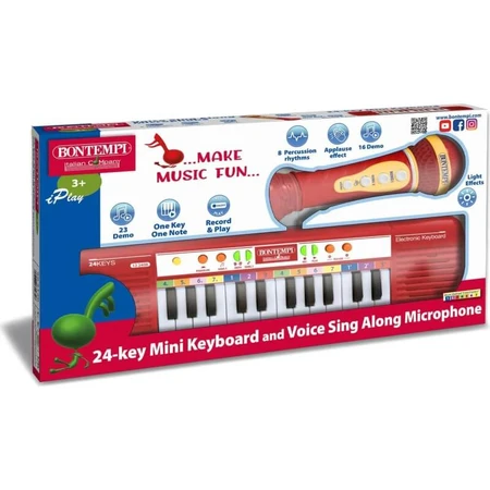 Bontempi Mini Keyboard and Karaoke Microphone Set - Toy Keyboard