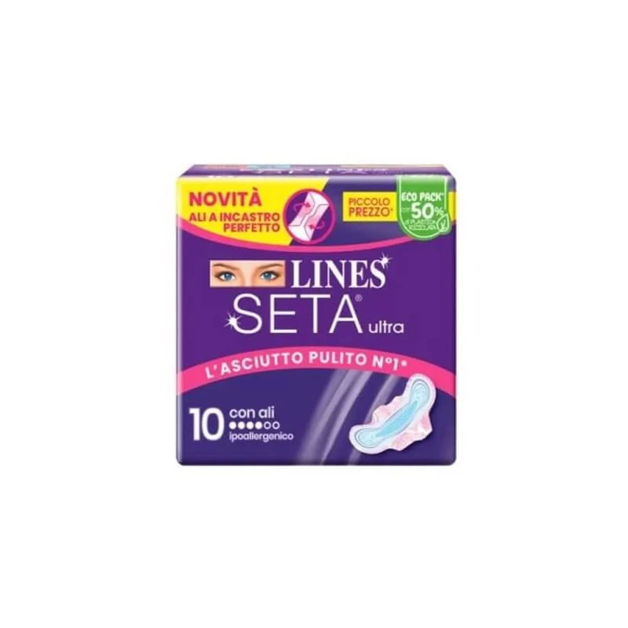 Lines Ultra Silk - 10 sanitary pads with wings for normal flow