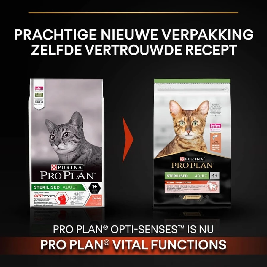 Purina Pro Plan Vital Functions Zalm - Volledig voer voor gecastreerde volwassen katten, 10 kg