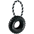 Ferplast Pneumatico con cordino - gioco per cani in cotone e gomma resistente taglia piccola 10,5 x 4,2 x h 23,5 cm