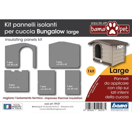 Bama pet Kit pannelli isolanti per cuccia bungalow large