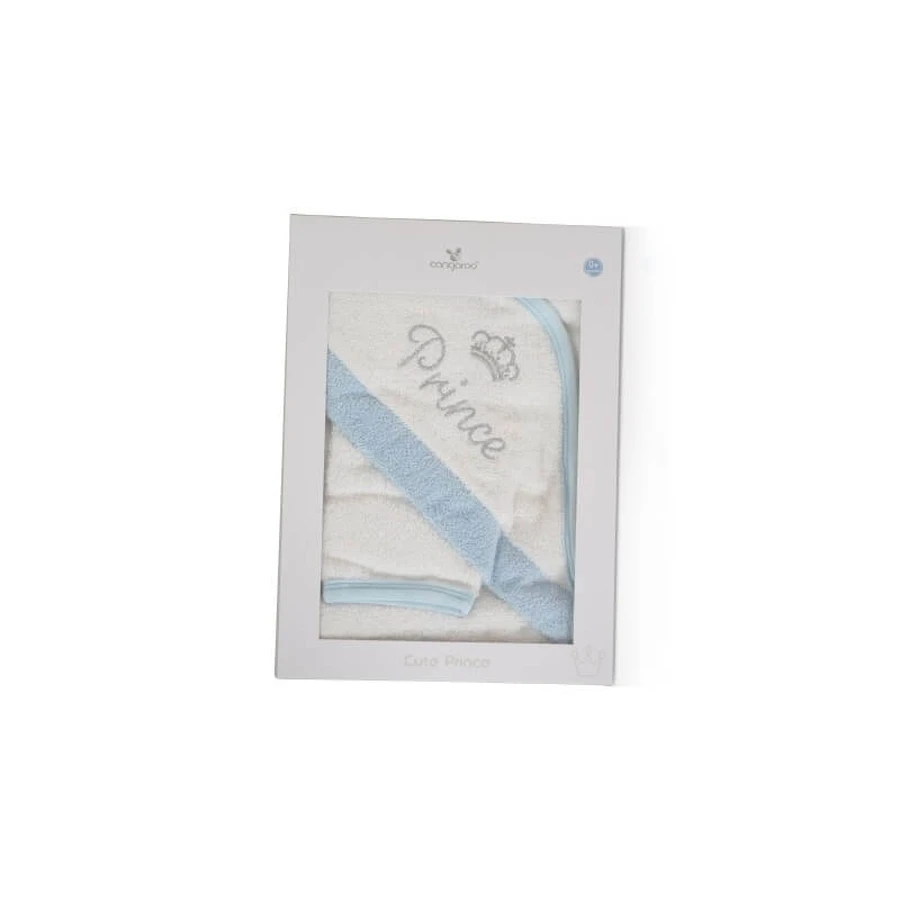Cangaroo Blue Prince badjas met capuchon voor baby’s, 75 x 75 cm