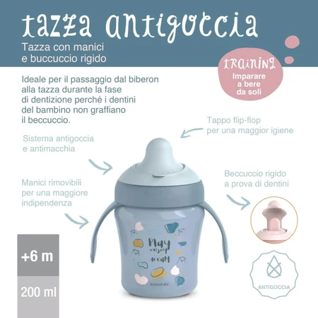 Suavinex My Family Learning Cup +6 mois - Tasse d'apprentissage de 200 ml - rose