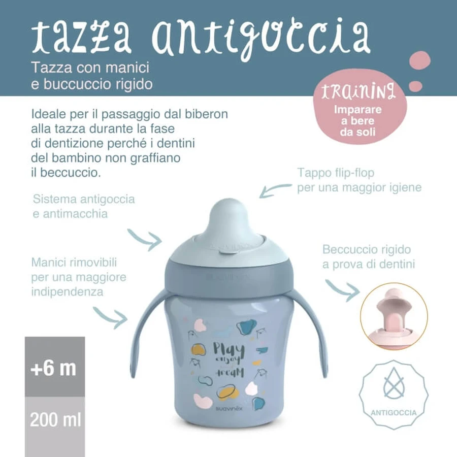 Suavinex My Family Learning Cup +6 mois - Tasse d'apprentissage de 200 ml - rose