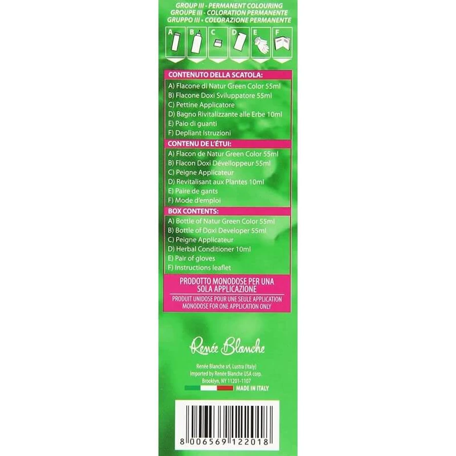 Renee Blanche Natur Green Color – vopsea de păr de culoare mahon deschis