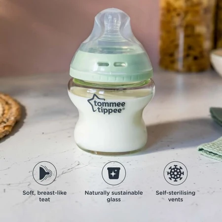 Tommee Tippee Closer to Nature - Fles van polypropyleen met langzame doorstroming, vanaf 0 maanden, 250 ml