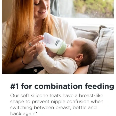 Tommee Tippee Closer to Nature - Fles van polypropyleen met langzame doorstroming, vanaf 0 maanden, 250 ml