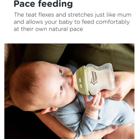 Tommee Tippee Closer to Nature - Fles van polypropyleen met langzame doorstroming, vanaf 0 maanden, 250 ml