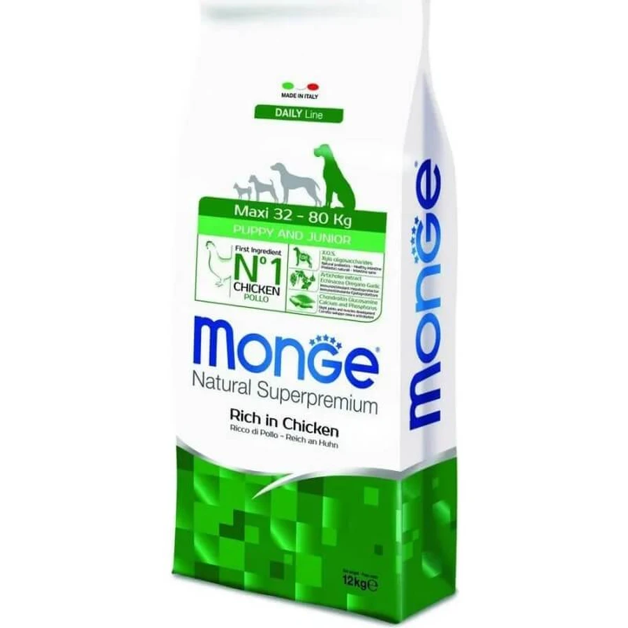 Monge Natural Superpremium Maxi – Croquettes pour chiots et jeunes chiens de grande race, 12 kg