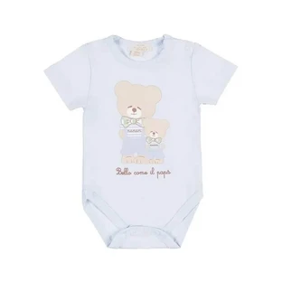 Nanan "As Handsome as Dad" - Short-Sleeved Bodysuit 3m+ - Light Blue