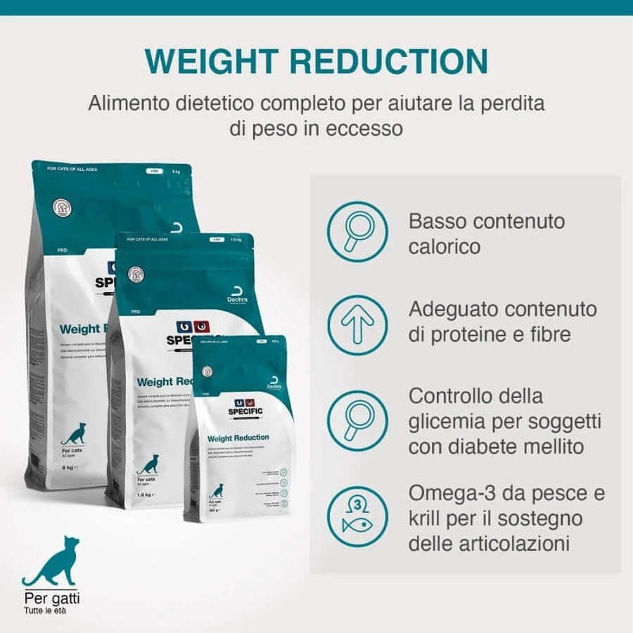 Dechra Specific Weight Reduction – Alleinfuttermittel für übergewichtige oder an Diabetes erkrankte erwachsene Katzen, 400 g