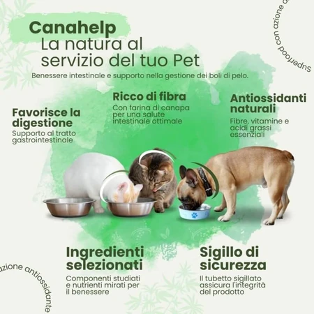 Camon Canahelp Paste - a dietary supplement for dogs and cats, malt paste with hemp, 100 g