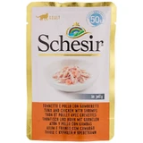 Schesir Tuna and Chicken with Shrimp in Jelly - Complete Food for Adult Cats, 50 g