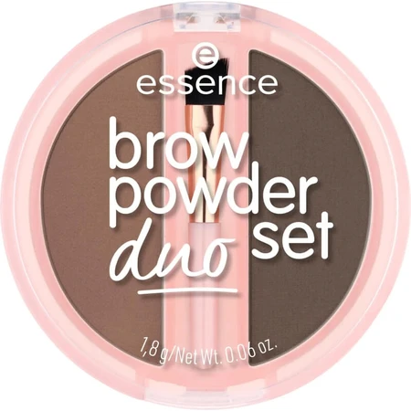Set dúo de polvos para cejas Essence - Polvo n.º 02, tono medio