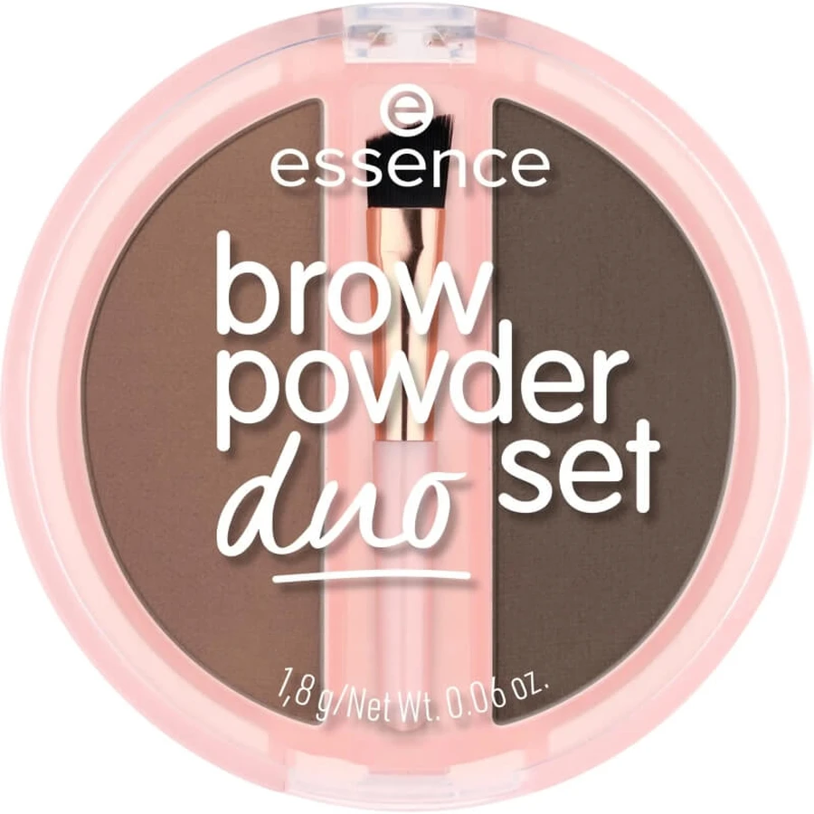 Set dúo de polvos para cejas Essence - Polvo n.º 02, tono medio