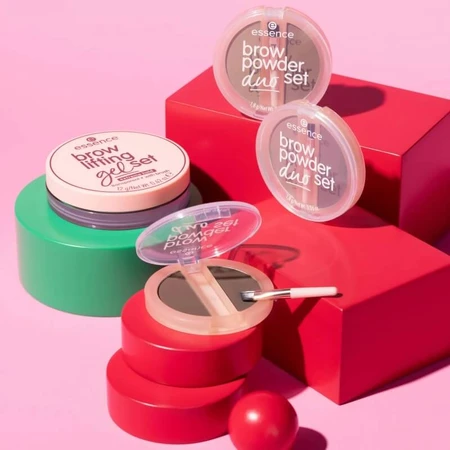 Set dúo de polvos para cejas Essence - Polvo n.º 02, tono medio