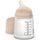 Suavinex Zero Zero Slow +0 m - Biberón anticólicos con flujo lento, 180 ml - Color nude claro