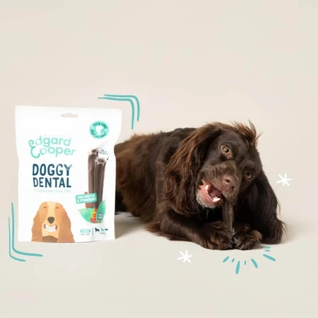 Edgard & Cooper Doggy Dental - Barritas dentales de origen vegetal para perros medianos, con sabor a manzana y eucalipto, 175 g