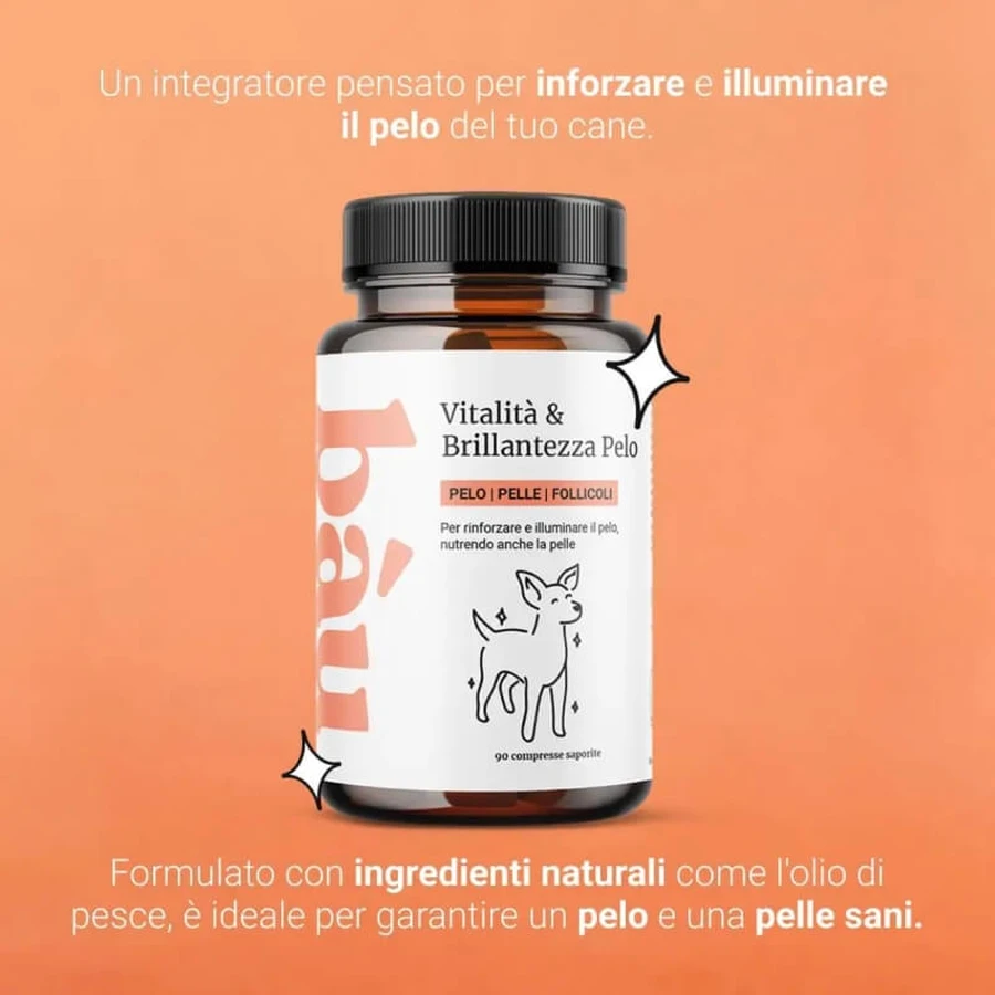 Bau Cosmetics: Vitaliteit &amp; Glans voor de vacht, 90 tabletten – een voedingssupplement voor de vacht van honden