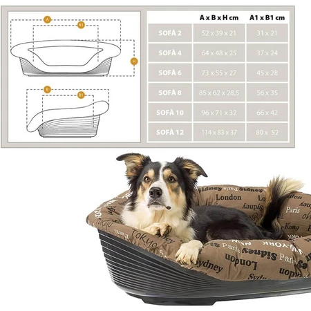 Ferplast Pernă pentru canapea 10 – umplutură de schimb din bumbac pentru cușca Siesta Deluxe, dimensiuni 103,5 x 78 x h 28,5 cm