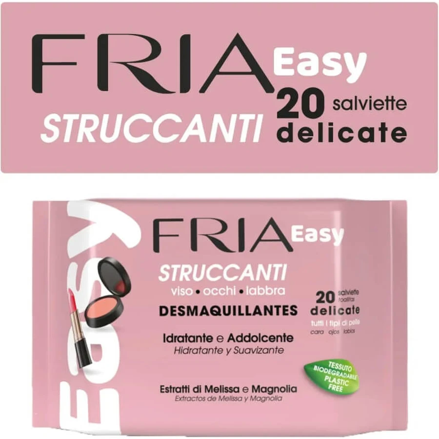 Fria Easy – 20 biologisch abbaubare Make-up-Entferner-Tücher