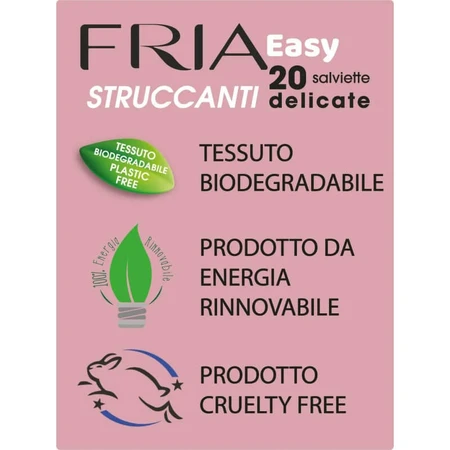 Fria Easy – 20 biologisch abbaubare Make-up-Entferner-Tücher