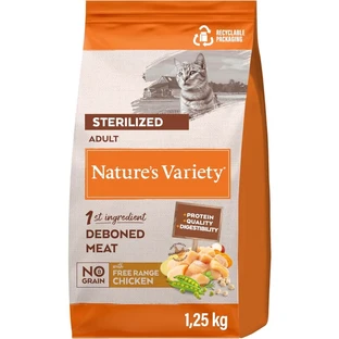 Nature's Variety Selected Chicken - Pienso completo para gatos adultos esterilizados, 1,25 kg