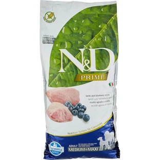 Farmina N&amp;d Prime Adult Medium &amp; Maxi Cordero y arándanos - Pienso completo para perros, 12 kg