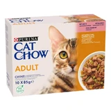 Purina Cat Chow Adult Salmón - Alimento completo para gatos adultos, 10 x 85 g