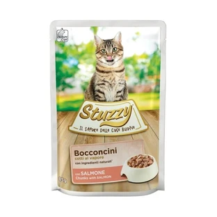 Stuzzy Bocconcini cu somon – hrană completă pentru pisici adulte, 85 g