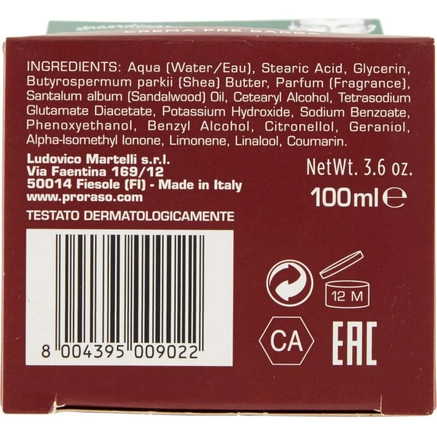 Proraso für groben Bartwuchs – Pre-Shave-Creme 100 ml