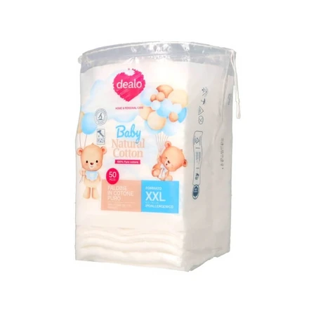Dealo Baby Natural Cotton – 50 weiche Feuchttücher aus natürlicher Baumwolle für die Hygiene und empfindliche Haut