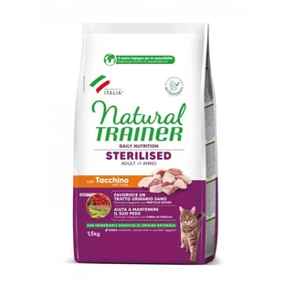 Natural Trainer Daily Nutrition Sterilized Turkey - Complete Food for Sterilized Adult Cats, 1.5 kg