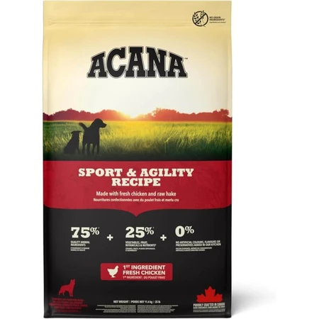 Receta Acana Sport & Agility: alimento completo para perros adultos activos, 11,4 kg