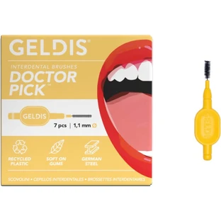 Geldis Doctor Pick - 7 brossettes interdentaires jaunes pour le nettoyage des dents, 1,1 mm