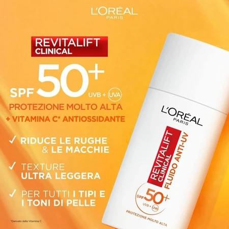 L'Oréal Paris Revitalift Clinical Anti-UV Fluid SPF 50+ - Gezichtscrème 50 ml