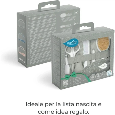 Nuvita Hygiëne- en verzorgingsset voor pasgeborenen - 9 accessoires met opbergzakje, vanaf 0 maanden, groen
