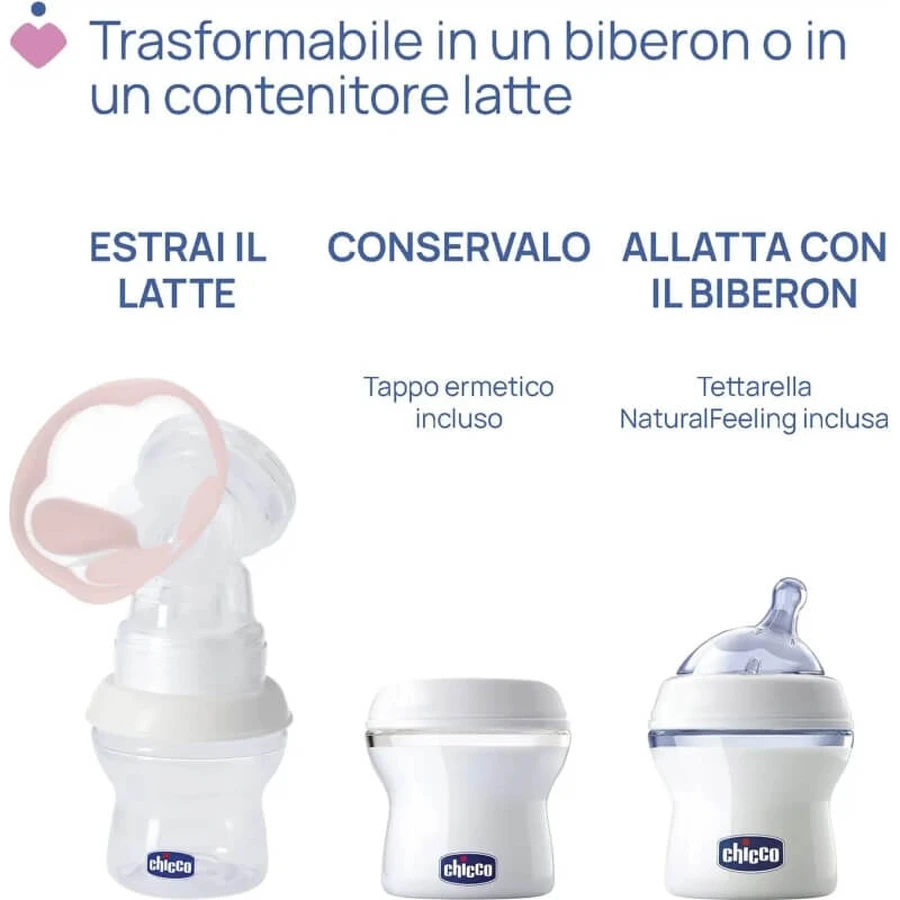 Extractor de leche eléctrico Chicco con función de estimulación, a partir de 0 meses