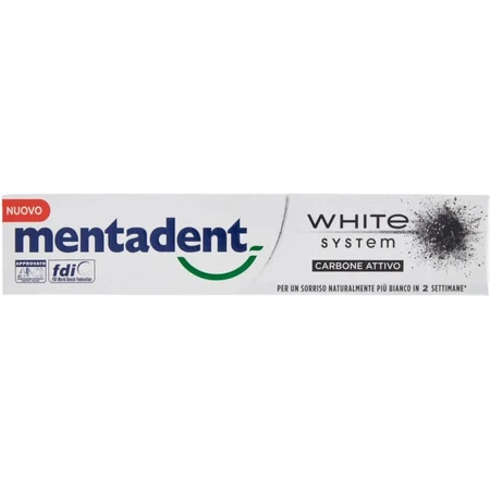 Mentadent White Activated Charcoal - Whitening Toothpaste 75 ml